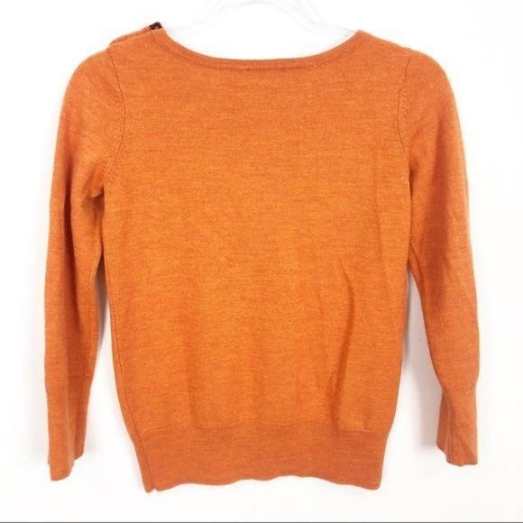 THE LIMITED ORANGE 3/4 SLEEVE PULLOVER MERINO WOOL SWEATER - Picture 6 of 6